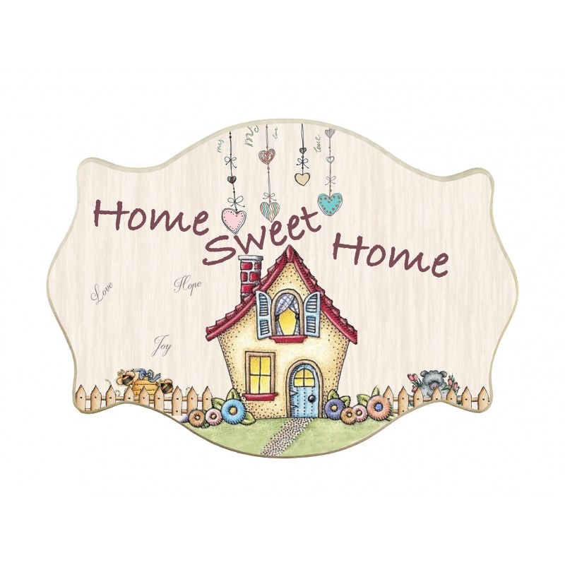 Shabby Targa Decorativa  HOME SWEET HOME  incisione del tuo nome IDEA REGALO